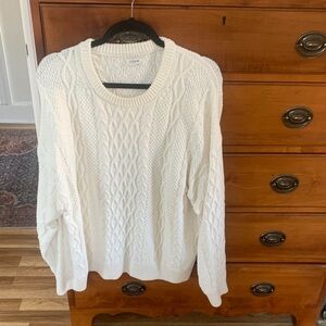 J Crew Ivory Cable Knit Sweater